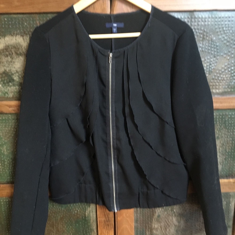 Black ruffle jacket